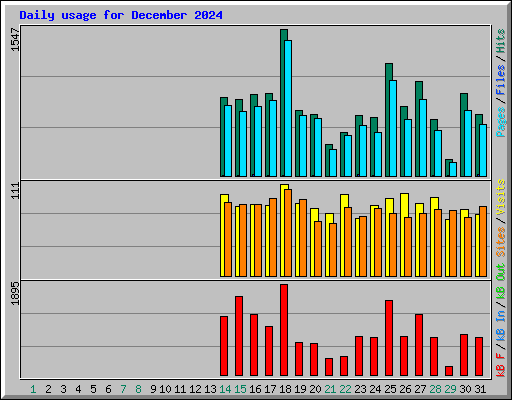 Daily usage for December 2024