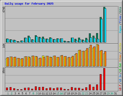 Daily usage for February 2025